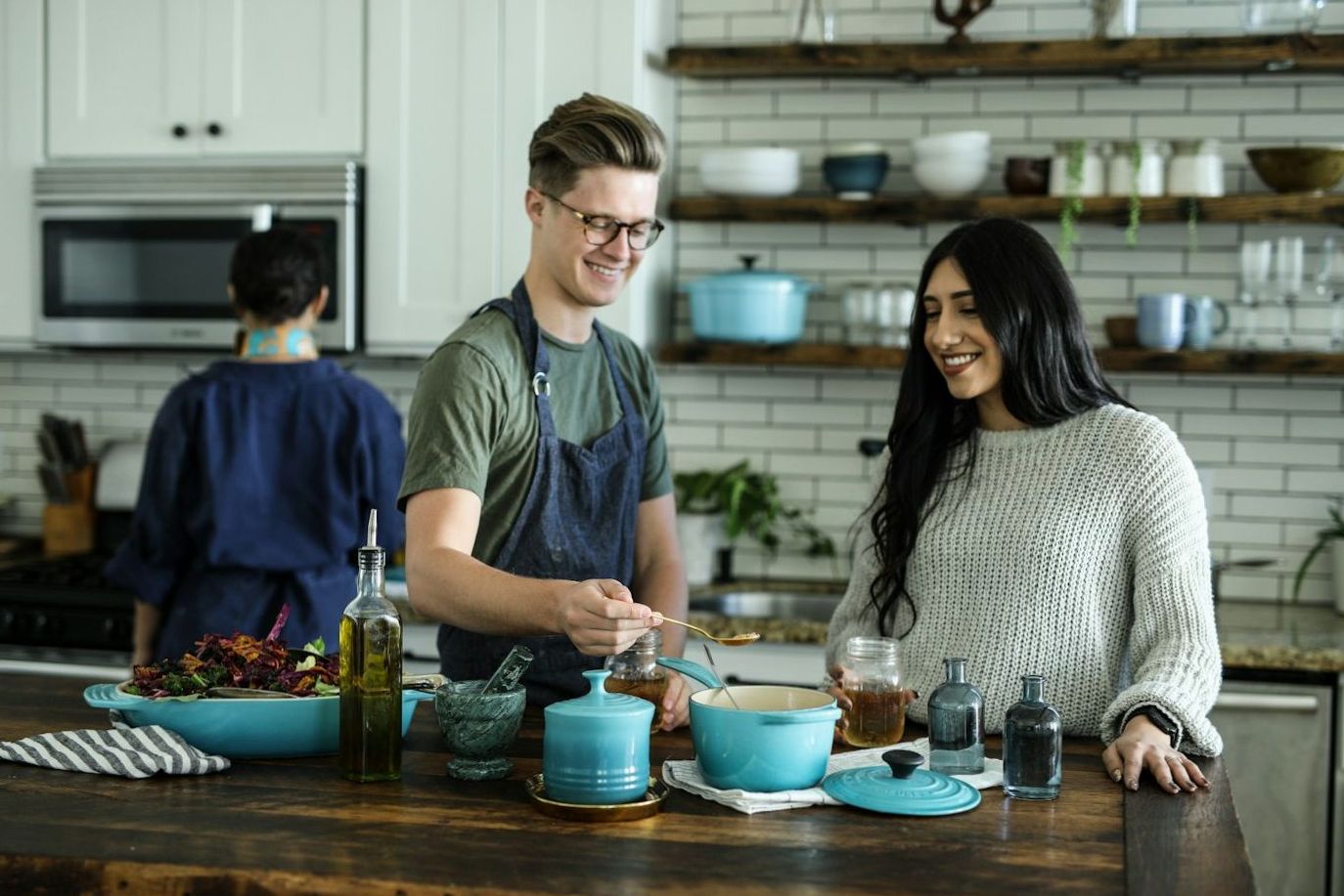 Catering professionals working together in a kitchen